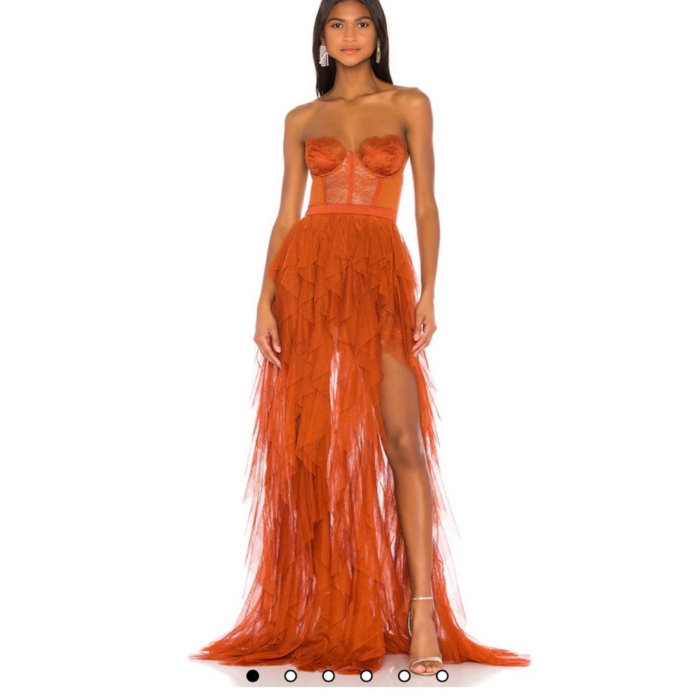 For Love And Lemons Bustier Rust Dress